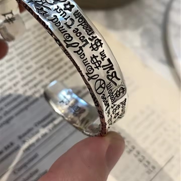 Inspirational Silver Cuff Bracelet - Picture 2 of 4